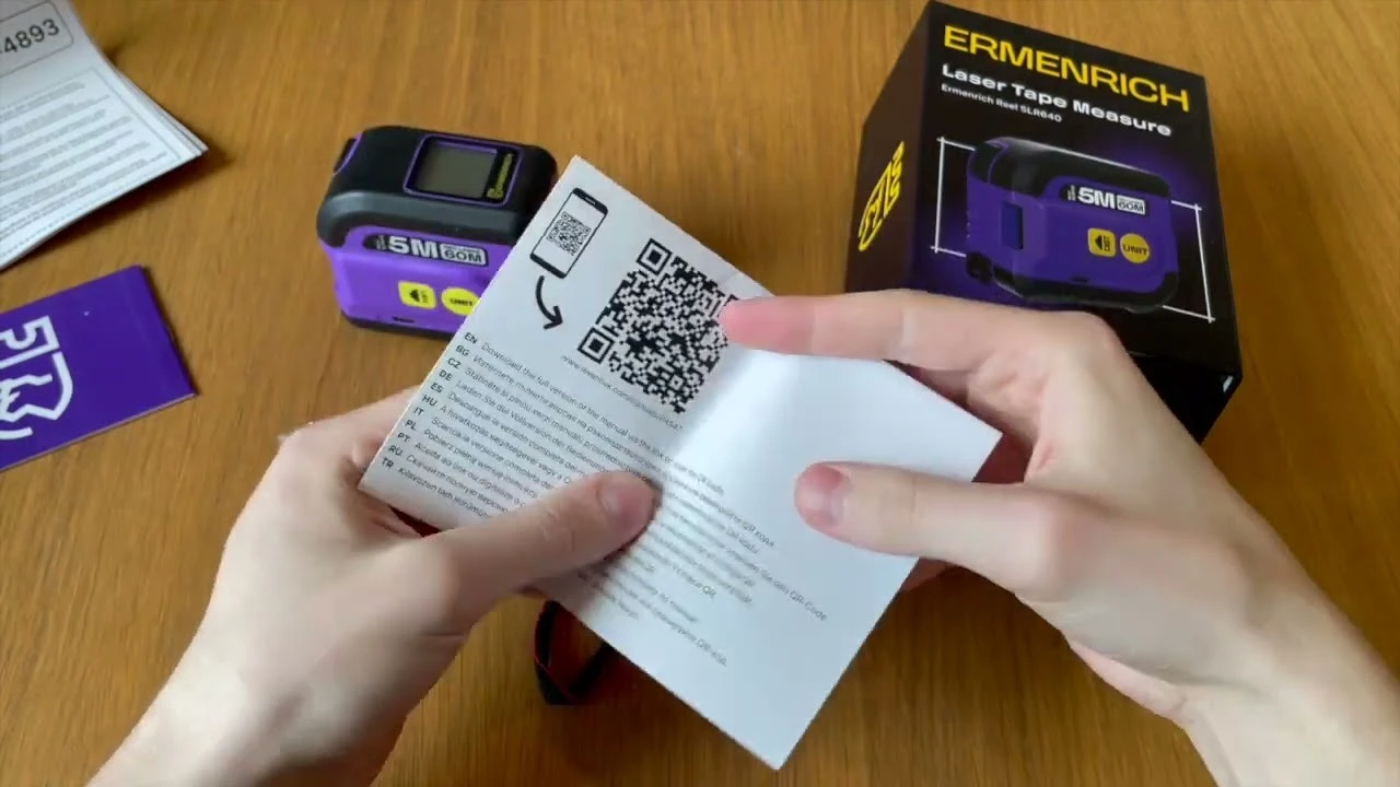 Рулетка с лазерным дальномером Ermenrich Reel SLR640 | Ermenrich – видео распаковки